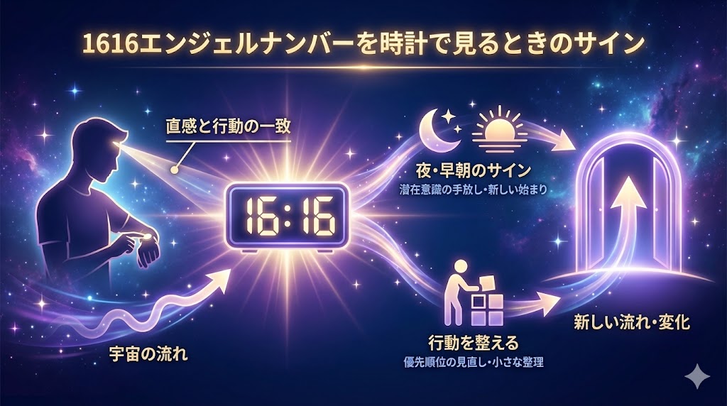 1616エンジェルナンバーを時計で見るときのサイン