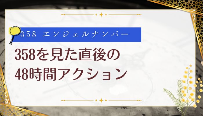 358を見た直後の48時間アクション