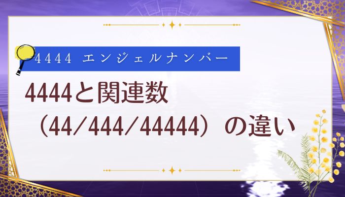 4444と関連数（44/444/44444）の違い
