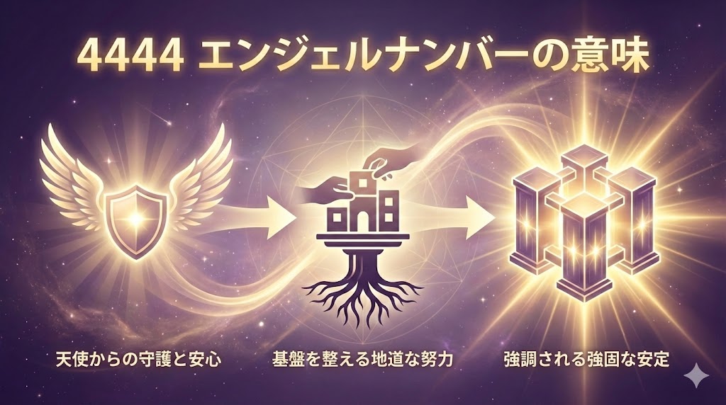 4444 エンジェルナンバーの意味｜数秘4との関係