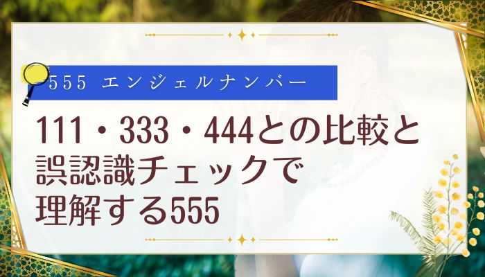 111・333・444との比較と誤認識チェックで理解する555