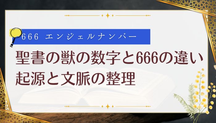 聖書の獣の数字と666の違い|起源と文脈の整理