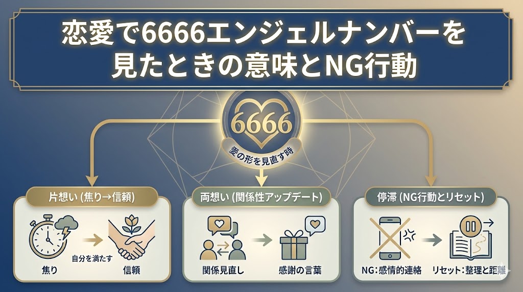 恋愛で6666エンジェルナンバーを見たときの意味とNG行動