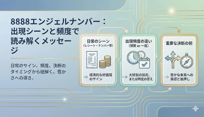 8888エンジェルナンバーの出現シーンと頻度別の意味