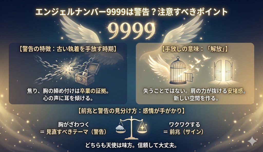エンジェルナンバー9999は警告？注意すべきポイント