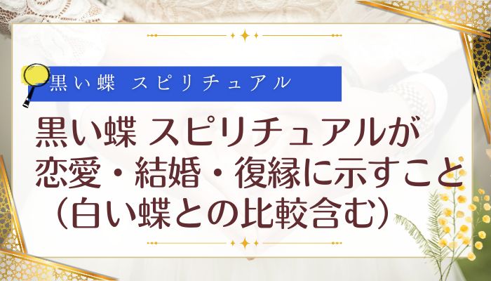 黒い蝶 スピリチュアルが恋愛・結婚・復縁に示すこと(白い蝶との比較含む