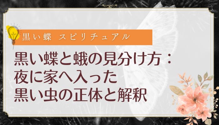 黒い蝶と蛾のスピリチュアルな見分け方:夜に家へ入った黒い虫の正体と解釈