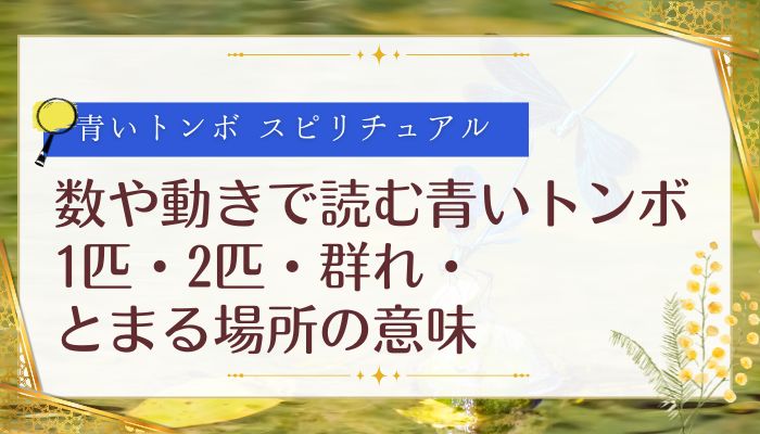 数や動きで読む青いトンボ:1匹・2匹・群れ・とまる場所の意味