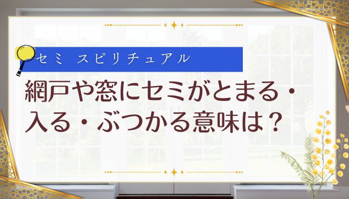 網戸や窓にセミがとまる・入る・ぶつかる意味は?