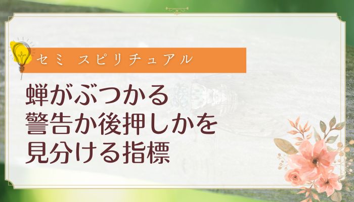 蝉がぶつかる:警告か後押しかを見分ける指標