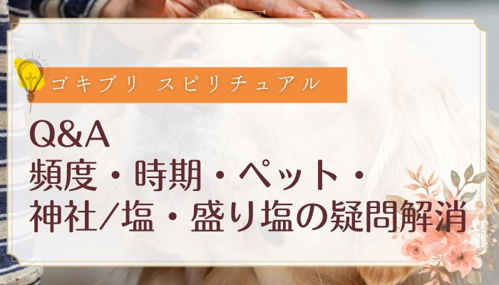 Q&A:頻度・時期・ペット・神社/塩・盛り塩の疑問解消