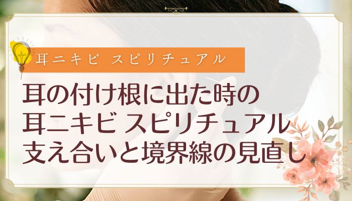 耳の付け根に出た時の耳ニキビ スピリチュアル:支え合いと境界線の見直し