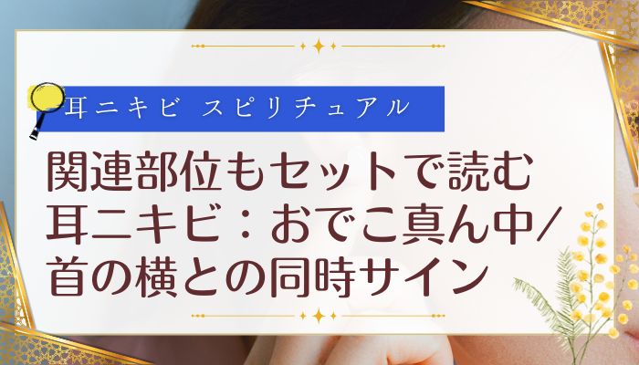 関連部位もセットで読む耳ニキビ:おでこ真ん中/首の横との同時サイン