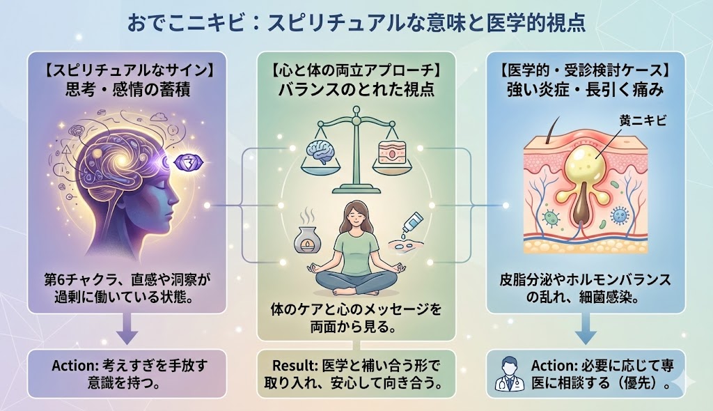 おでこにニキビができるスピリチュアルな意味と医学的視点
