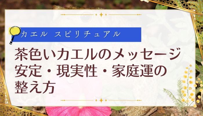 茶色いカエルのメッセージ｜安定・現実性・家庭運の整え方