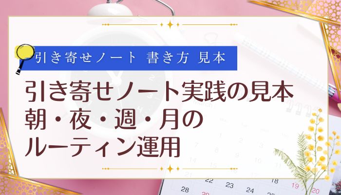 引き寄せノート実践の見本｜朝・夜・週・月のルーティン運用