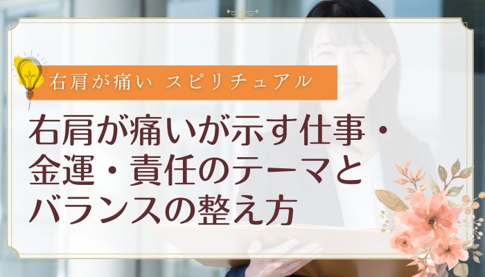 右肩が痛いが示す仕事・金運・責任のテーマとバランスの整え方