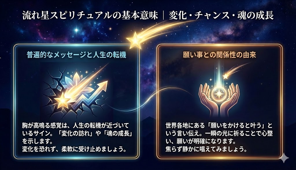 流れ星スピリチュアルの基本意味｜変化・チャンス・魂の成長