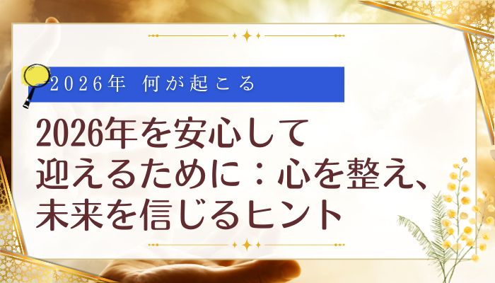 2026年を安心して迎えるために:心を整え、未来を信じるヒント