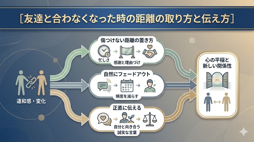 友達と合わなくなった時の距離の取り方と伝え方