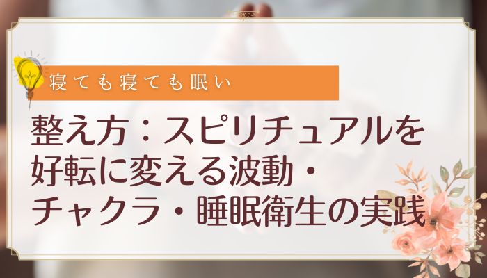 整え方:スピリチュアルを好転に変える波動・チャクラ・睡眠衛生の実践