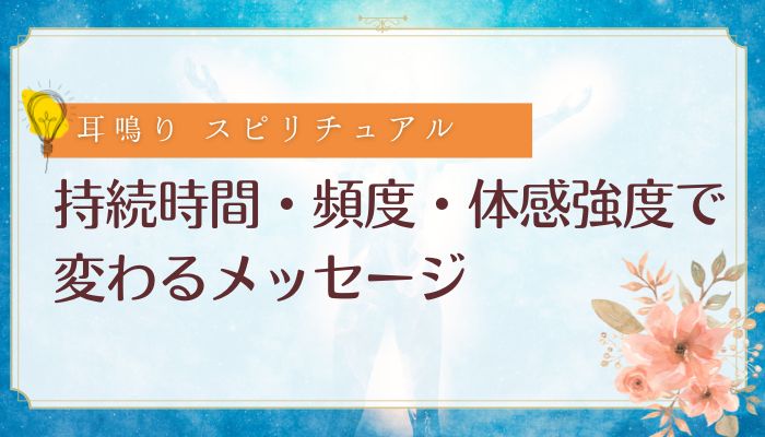 持続時間・頻度・体感強度で変わるメッセージ