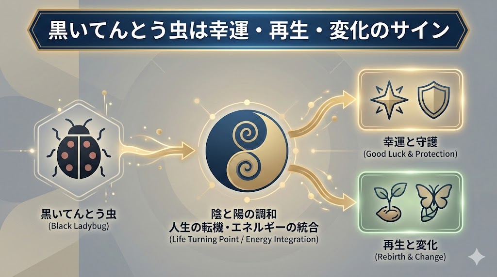 黒いてんとう虫のスピリチュアルな意味｜幸運・再生・変化のサイン
