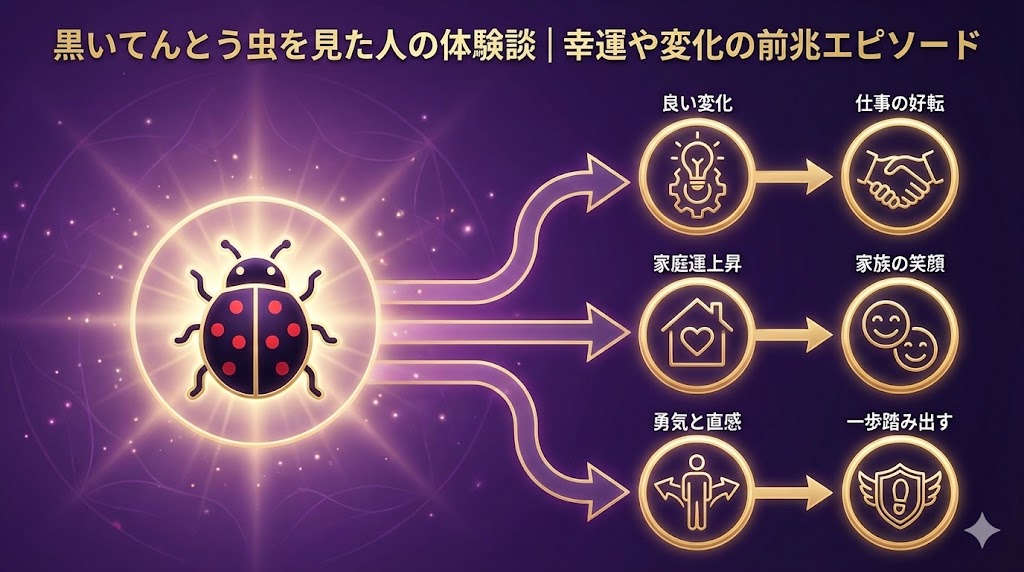 黒いてんとう虫を見た人の体験談｜幸運や変化の前兆エピソード