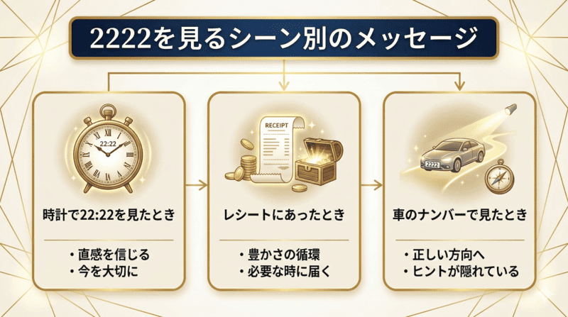 【2222】を見るシーン別の意味